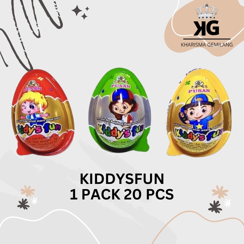 

PUSAN - KIDDYSFUN 100g (1 PACK ISI 20 PCS) Coklat Telur Snak Murah