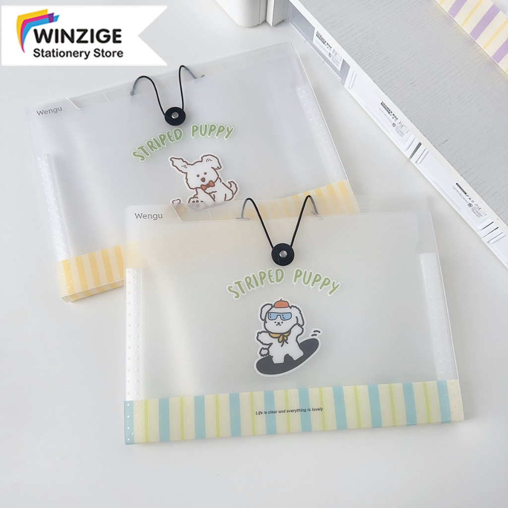 

Winzige Tas File A4 Lucu 8 Sekat Indeks Bahan Cute Puppy Document Bag A4 File Folder Organizer