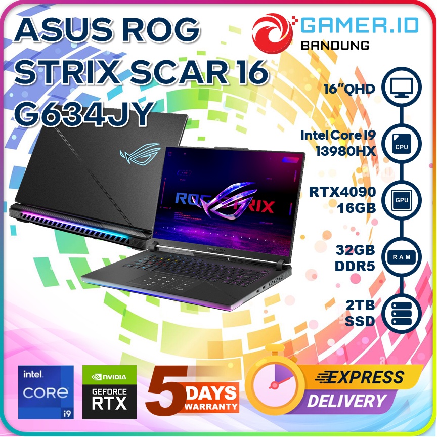 ASUS ROG STRIX SCAR 16 G634JY I9 13980HX RTX4090 32GB 2TB 16QHD 240HZ