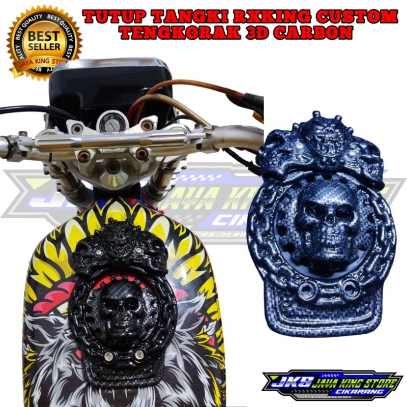 Tutup tangki RX KING Tengkorak Carbon tutup tangki rxking variasi