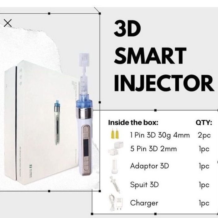 3d smart injector 3d ez injector wireless skin booster injeksi serum mesogun vanadium thesera pen A