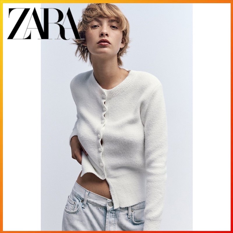 ZARA New Pearl Button Women's Knitted Coat 9598273250