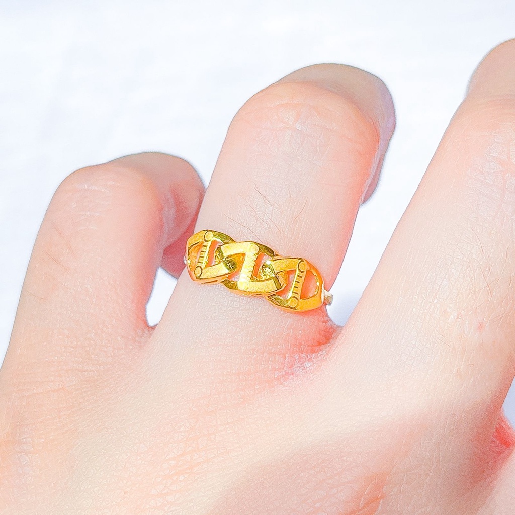 NEW Cincin anak dan dewasa emas asli kadar 700 70 16k rante rantai casteli branded cap doff kilat br