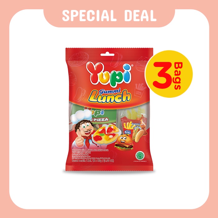 

Triple Bag Yupi Gummy Lunch 95 gr