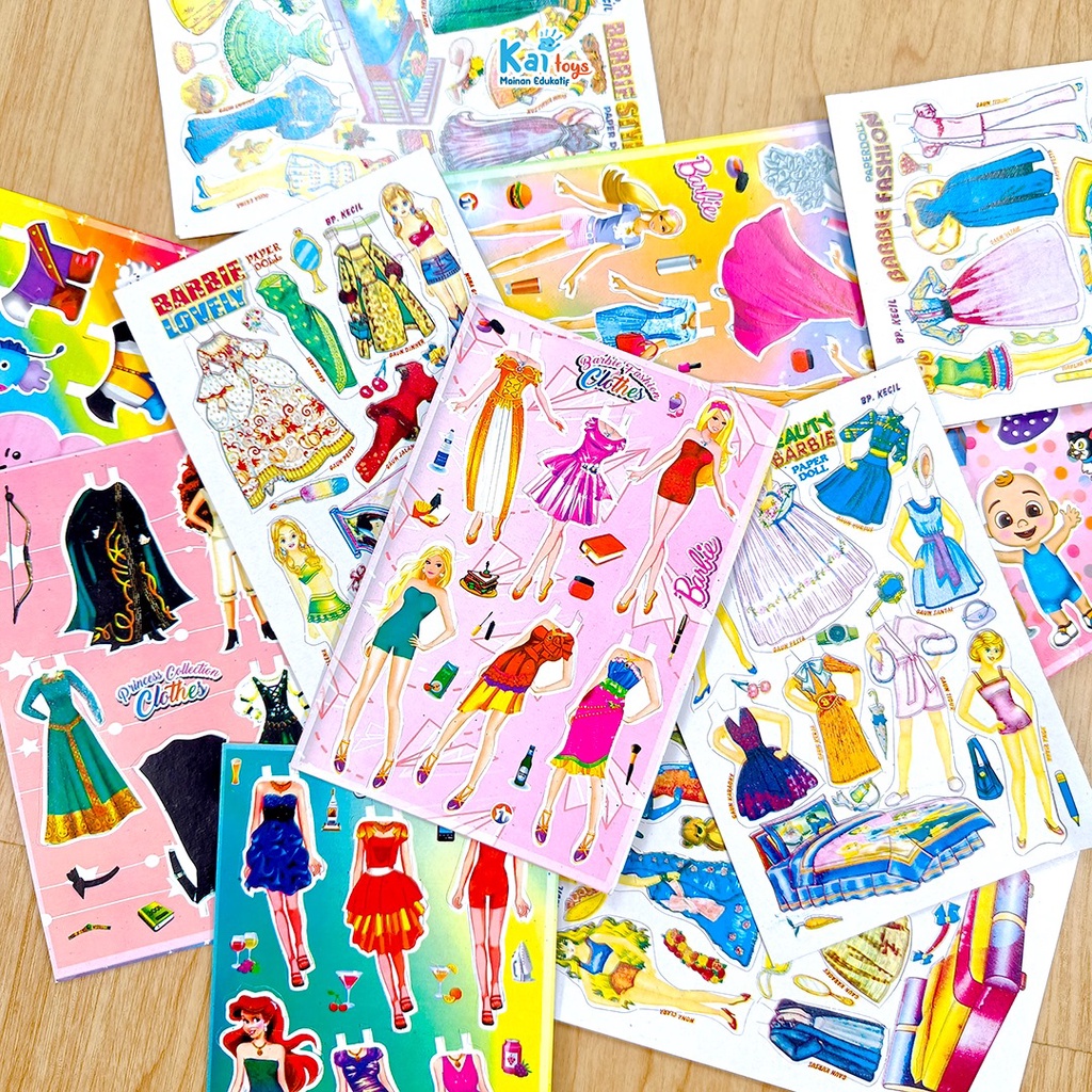 Boneka Kertas 5 Lembar / Orang-orangan Bongkar Pasang Jadul 5 pcs / BP Jadul Bongkarpasang Mainan Ke