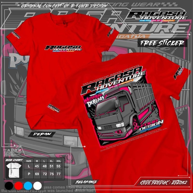 rfr 32 kaos truk ragasa adventure new gratis stiker keren baju driver muda ragasa