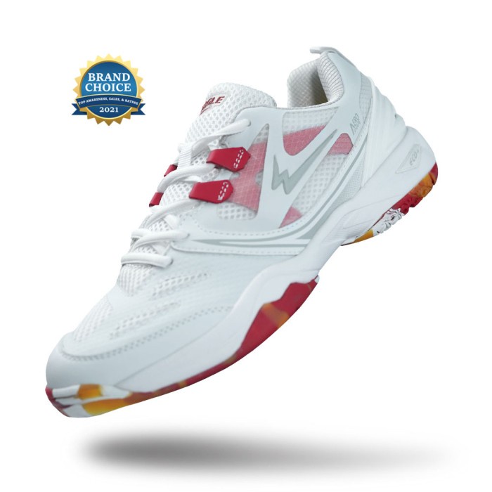 Terlaris ✨ -Eagle Jet Pro Badminton Shoes - Putih/Merah - 44