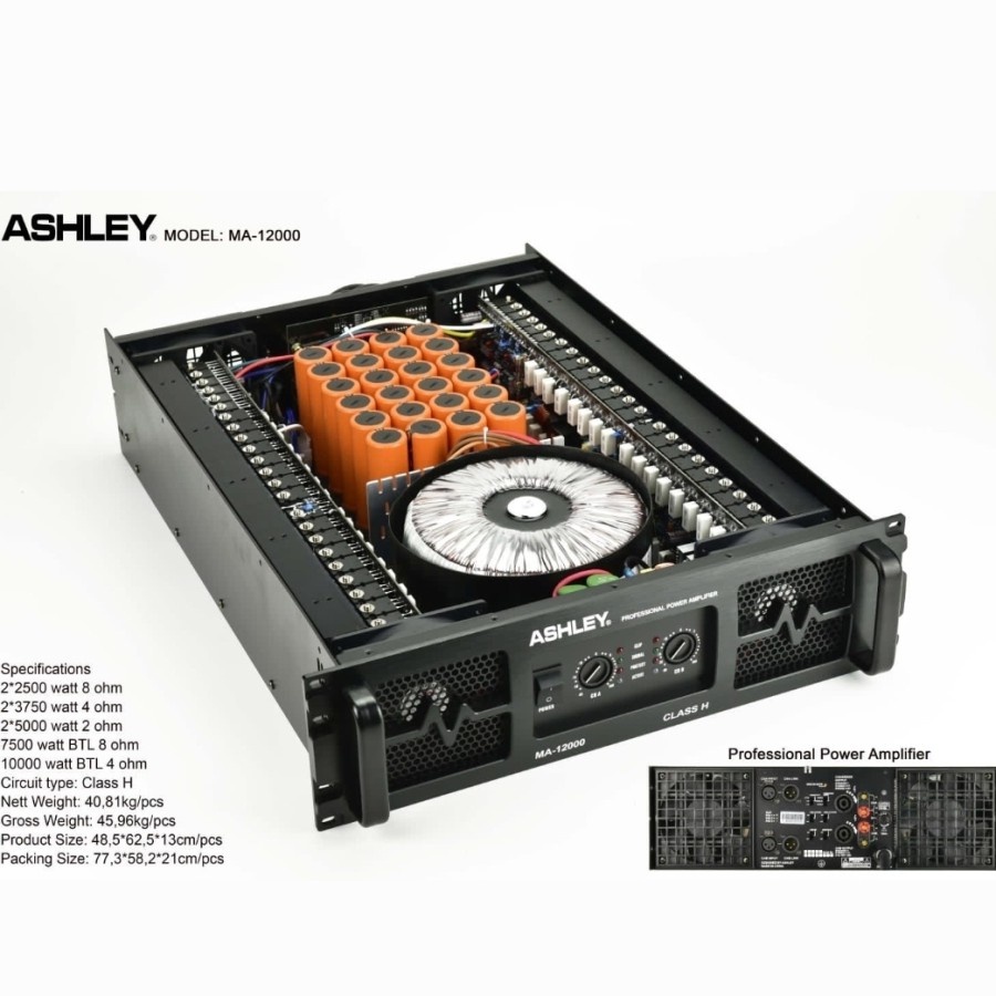 Power Amplifier Ashley MA12000 Original Ashley MA 12000 Class H