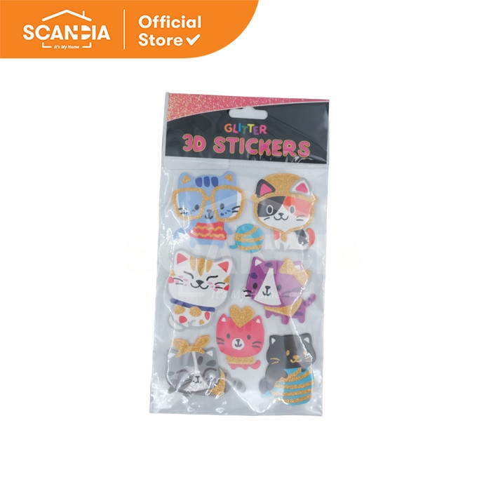 

SCANDIA Hiasan Stickers Glitter 3D Cat (SL0366)