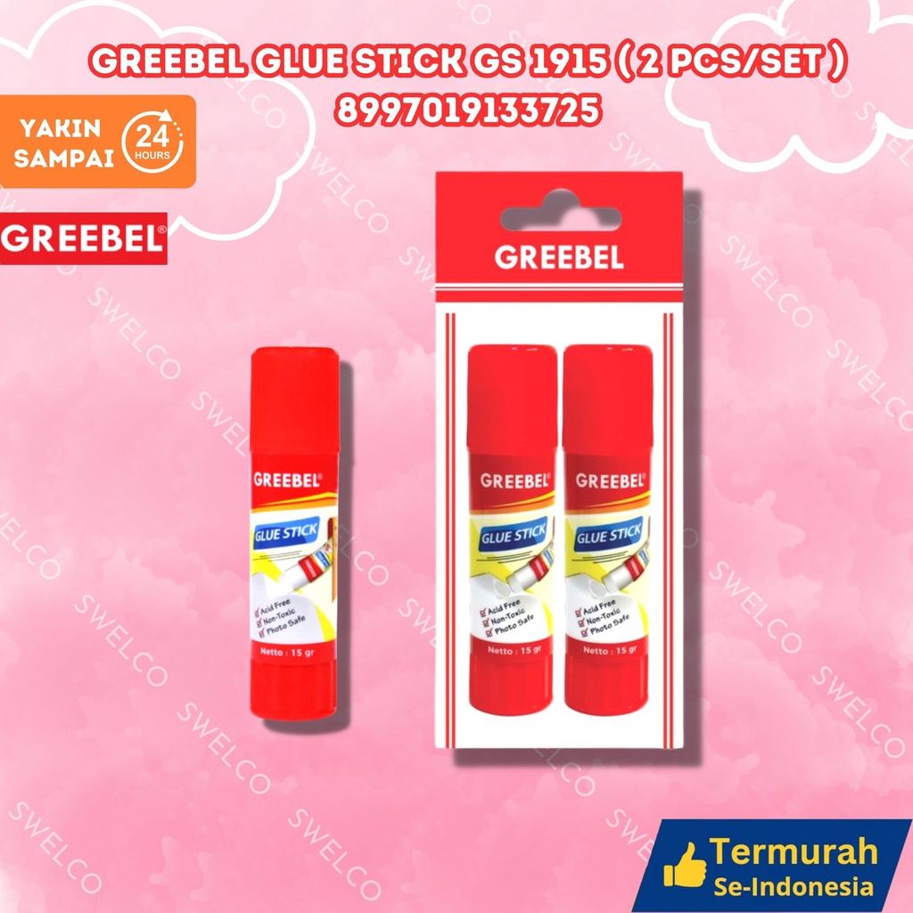 

GREEBEL GLUE STICK GS 1915 (15 gr)1 PCS /Lem Perekat Kertas Stik tdk beracun utk anak sekolah atk GREEBEL GLUE STICK GS 1915 (2PCS/SET)