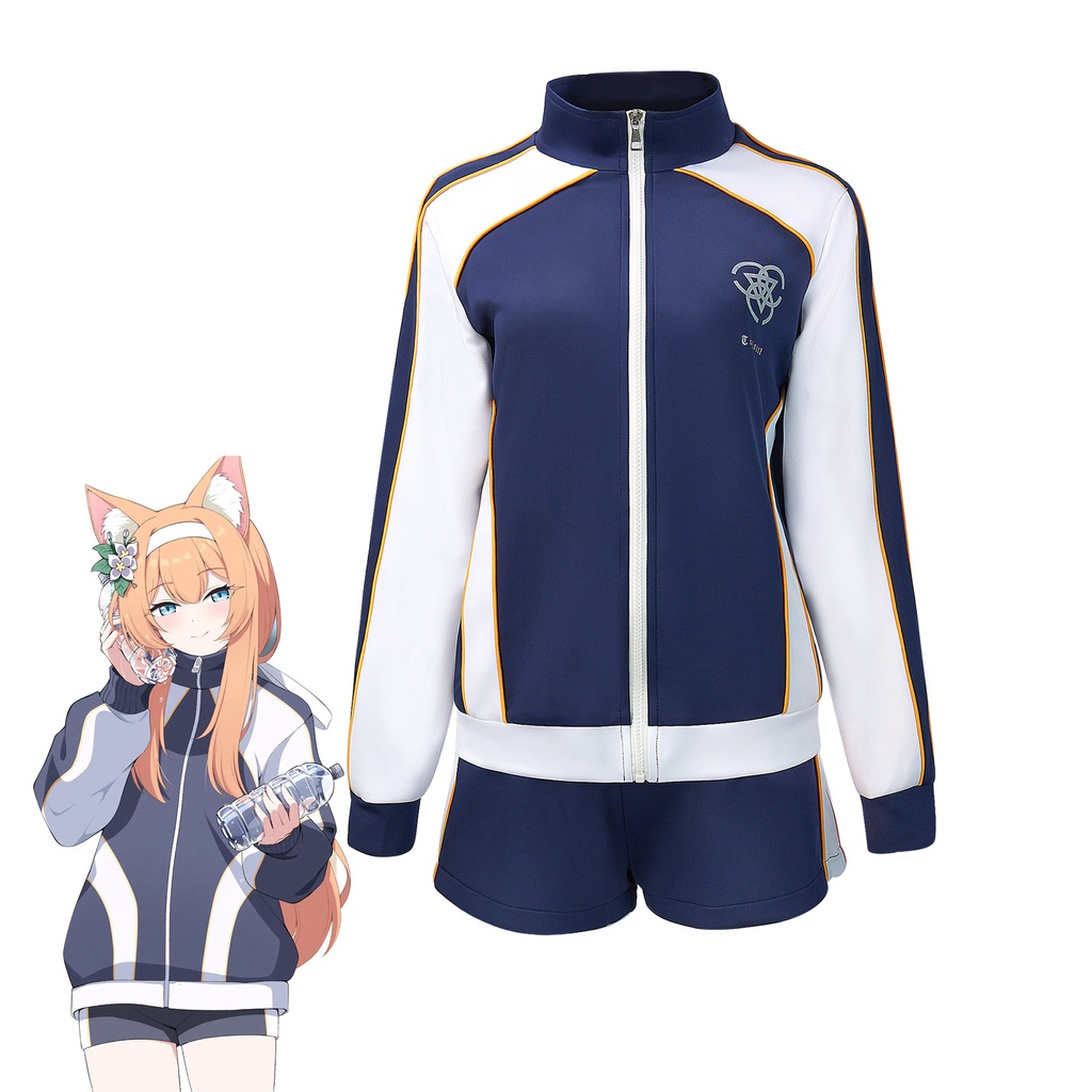 Anime Game Blue Archive Iochi Mari Cosplay Full Set Costume Suit for Girl Gym Outfit Short Pants Dai