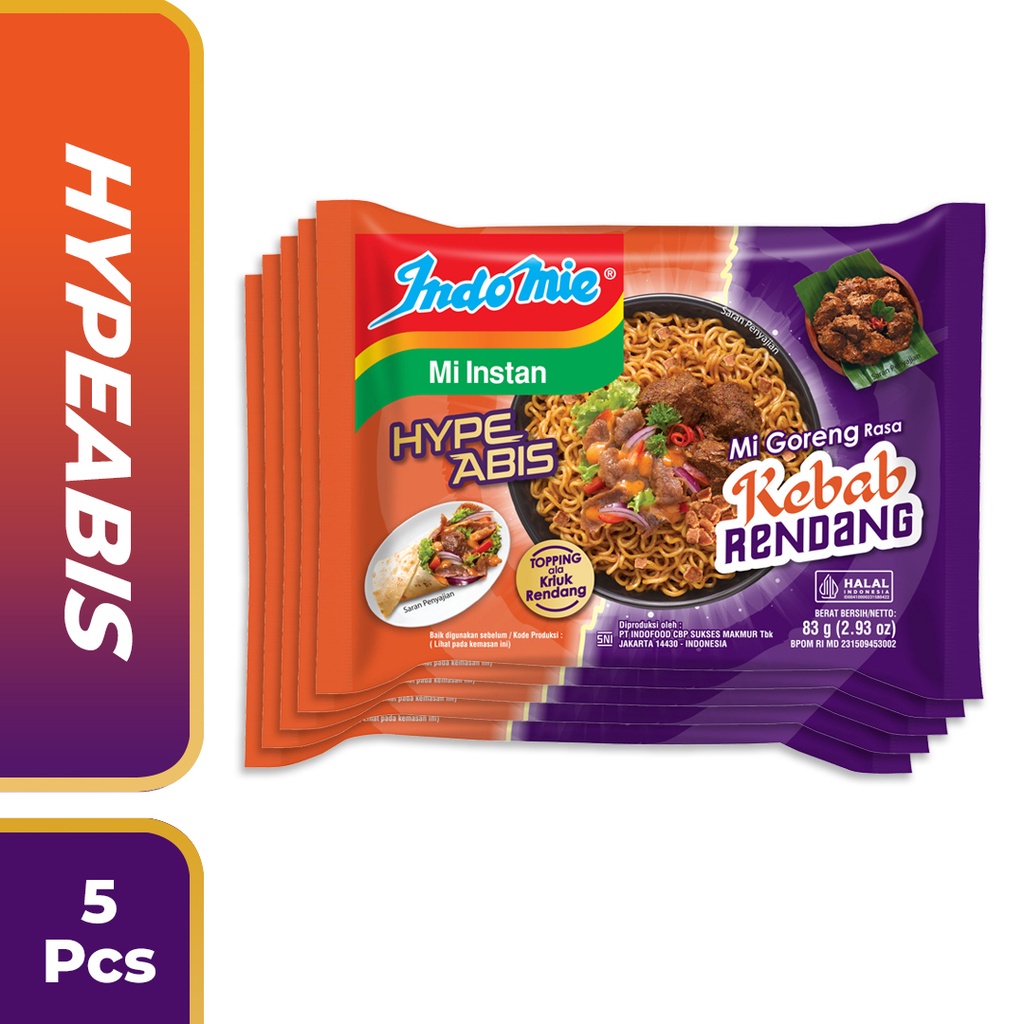 

Indomie HypeAbis Kebab Rendang 5 Pcs bungkus