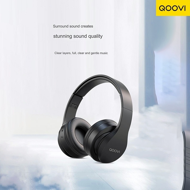 Qoovi Headphone Headset  for Gaming Bluetooth Wireless No Delay No Noise Extra Bass Treble BM06