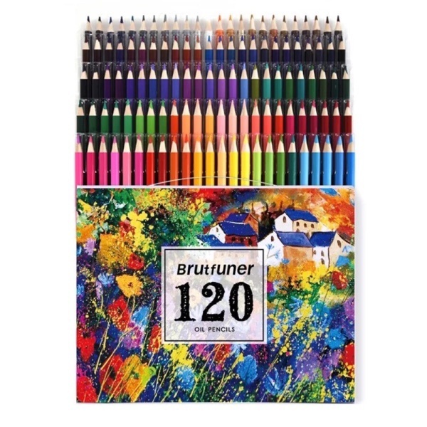 

Brutfuner Oil Based Classic Color Pencils Drawing Set 120 Artist Painting Pensil Warna Premium Soft Core Adult Colouring