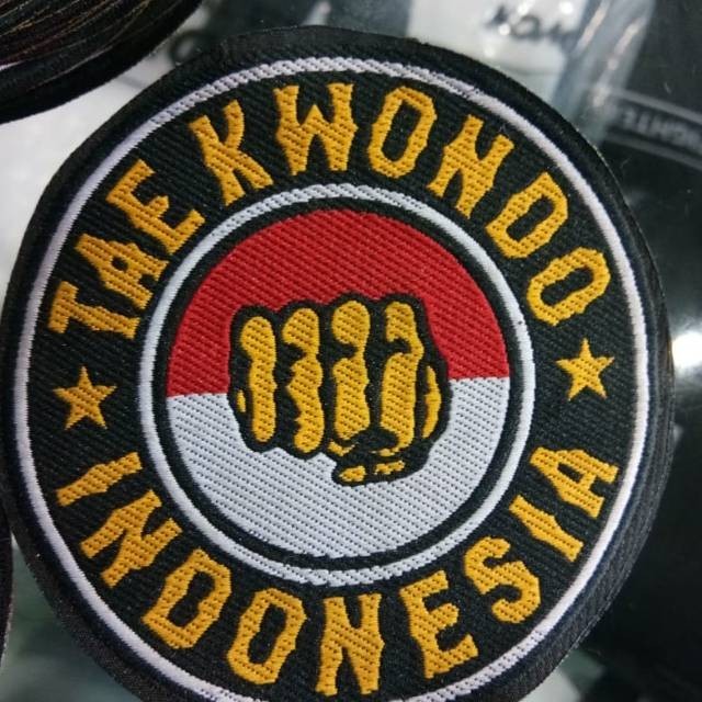 Bordir Logo badge bordir taekwondo Indonesia bulat