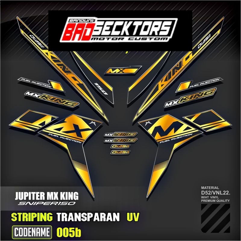 Decal Sticker Striping Variasi Transparan Uv Mx King 150 Yamaha Jupiter Mx King 150 Y15ZR Y16ZR SNIP