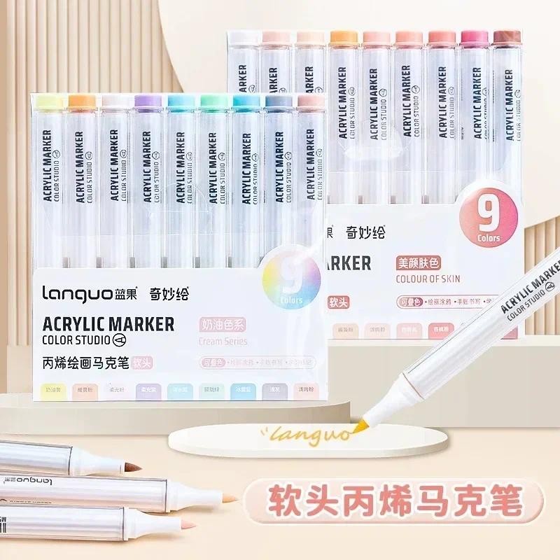 

162/9 Colors Direct Liquid Acrylic Paint Marker Pen Set DIY Painting Drawing for Stone Shoe Glass School Art Supplies Stationery