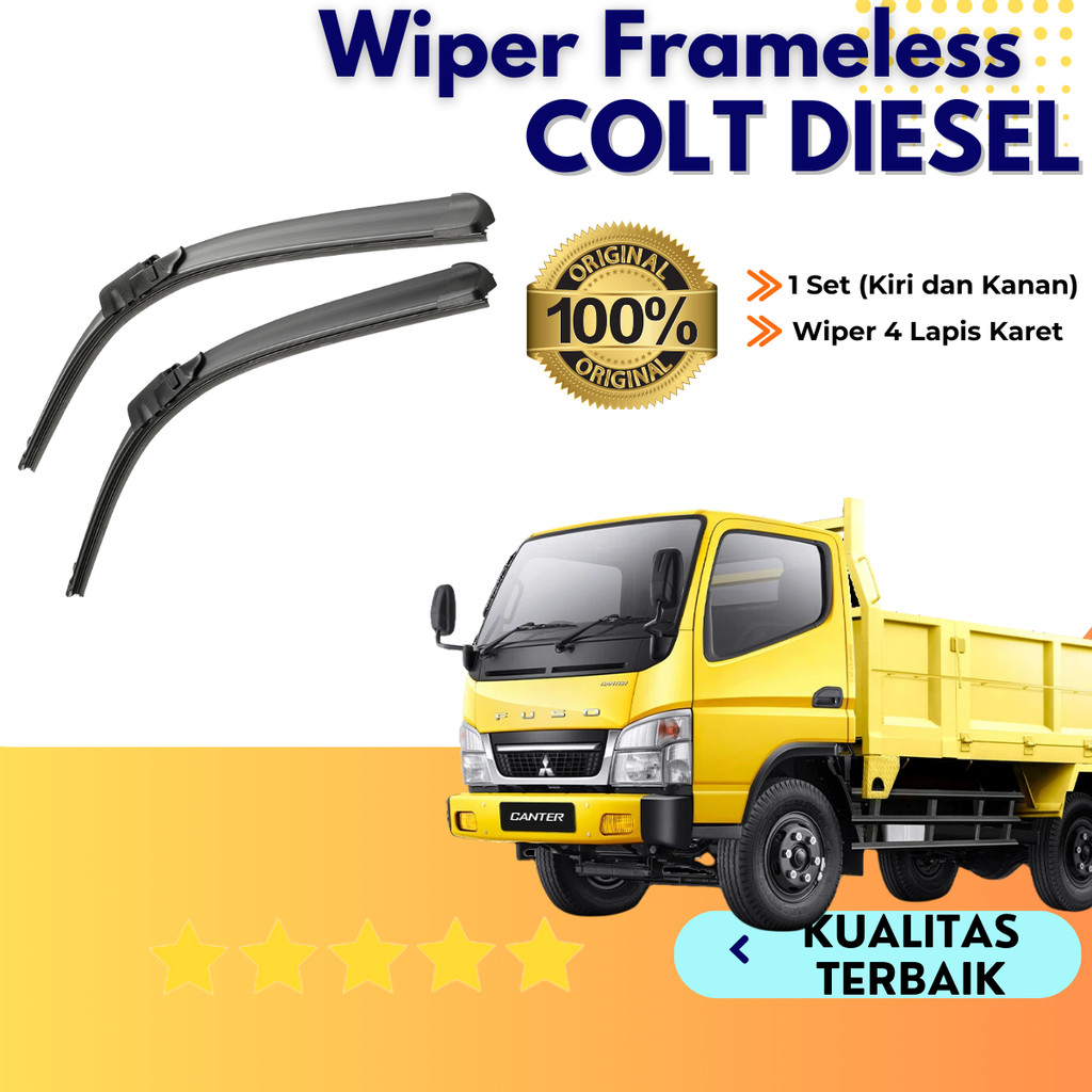 Wiper Truk Canter Colt Diesel - Wiper Mobil Truk Espasio - Wiper Mobil Truk Depan - Wiper frameless 