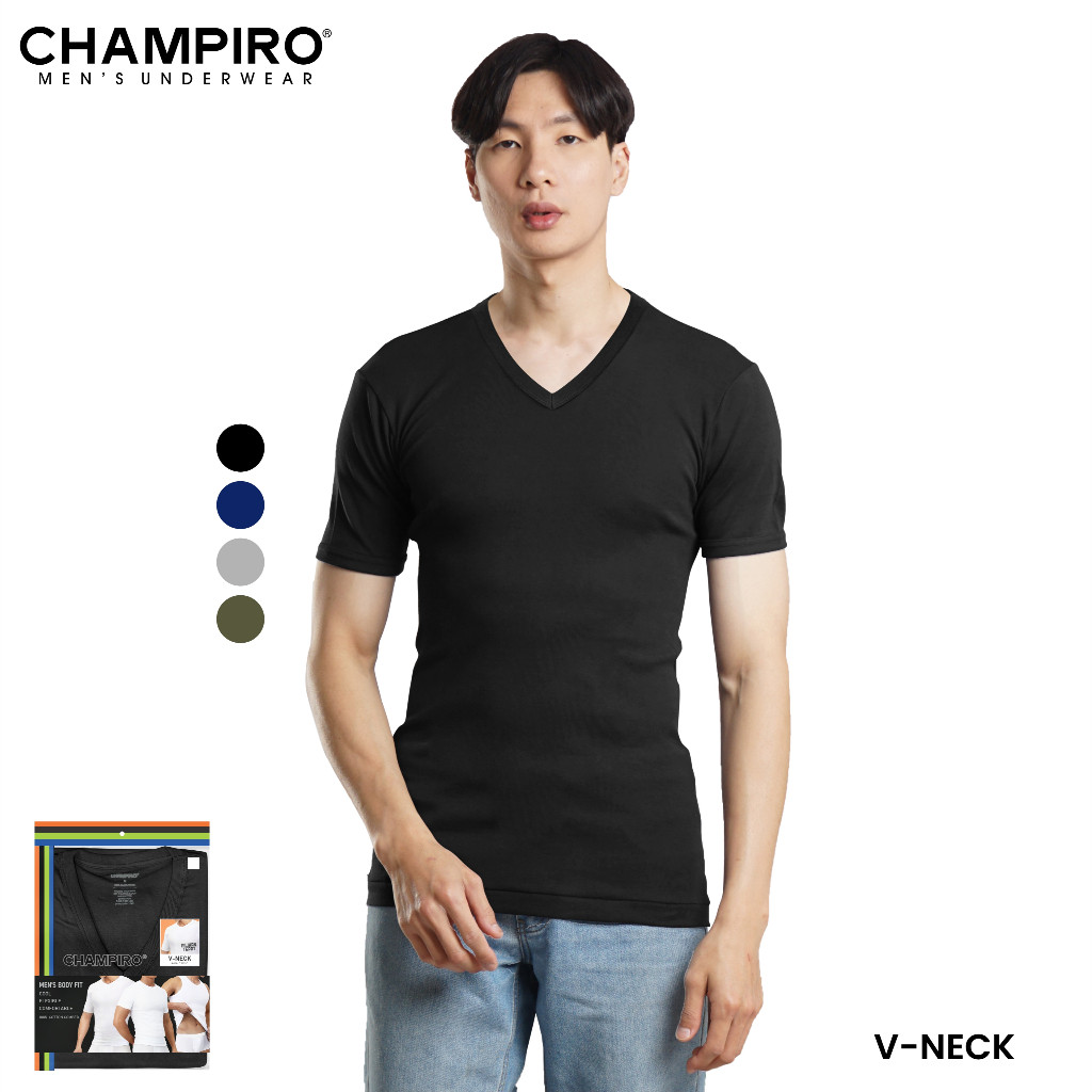 Champiro Man T-Shirt V-Neck Kaos Pria Dewasa C3132C