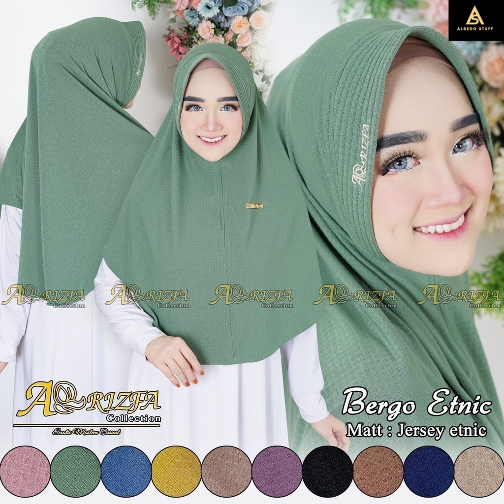 HIJAB INSTAN MATT JERSEY ETNIC BY ARRIZFA COLLECTION - BERGO ETNIC