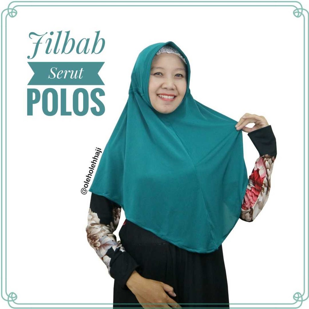 Jilbab Hijab Khimar Instan Serut Polos Oleh Oleh Haji dan Umroh