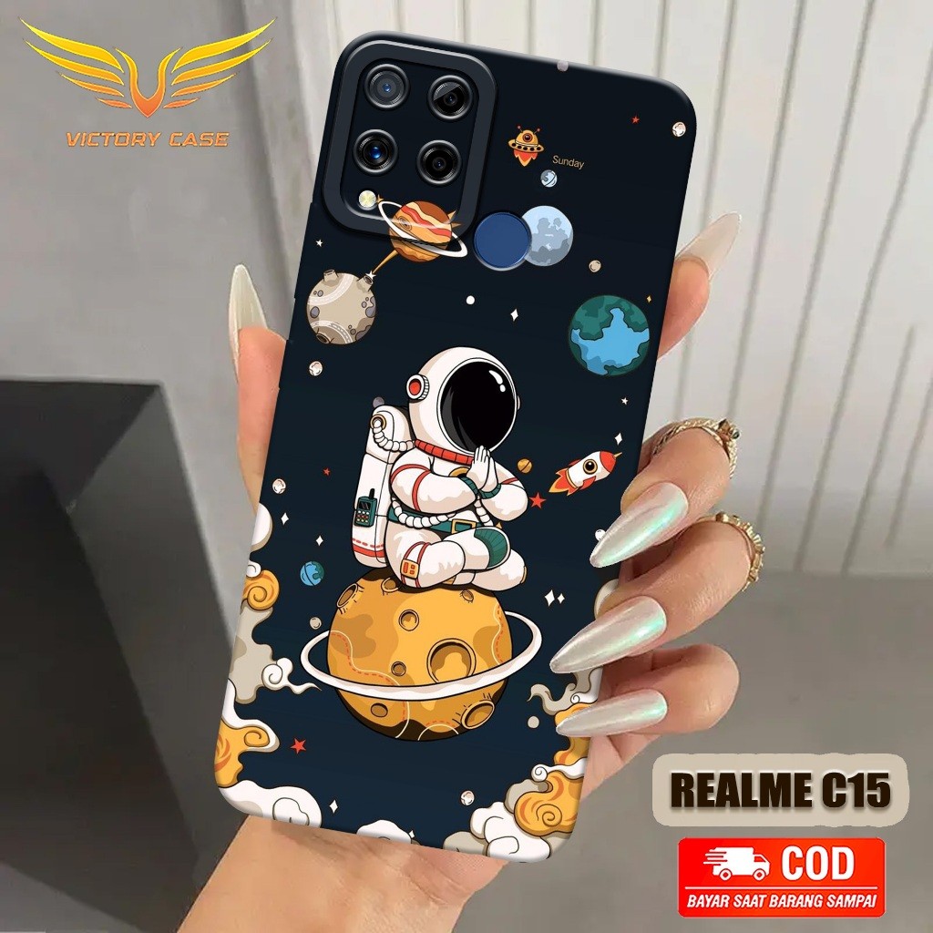 New Astronot Case - Softcase Realme C15 Terbaru - Case Hp Realme C15 - Casing Realme C15 - Case Lent