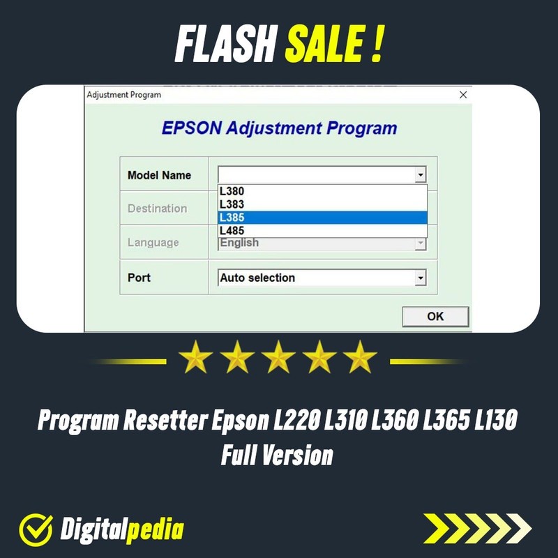 Program Resetter Epson L220 L310 L360 L365 L130 Reseter Printer Reset Reseter Print Lifetime Terbaru