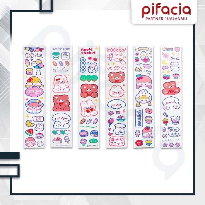 

New Product Sticker Decoration Panjang Cartoon Book Journal Diary Scrapbook Lucu - Random