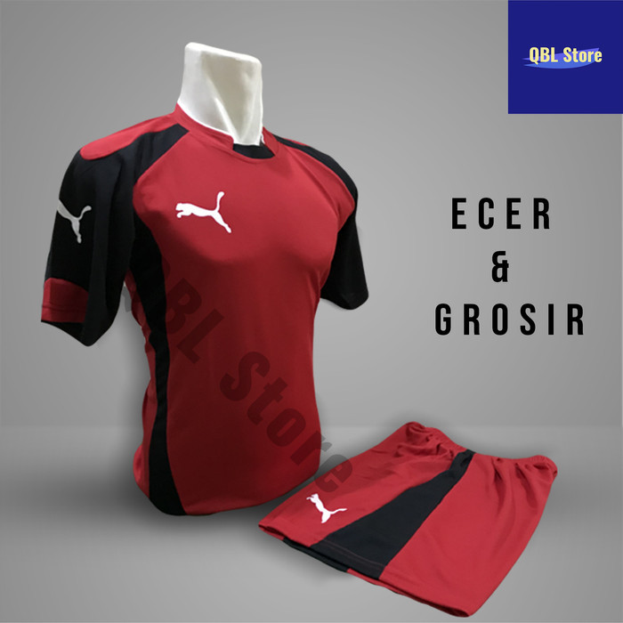 [New Collection]Promo Best Baju Futsal Kaos Futsal Setelah Futsal Jersey Nike Puma Merah Hitam - PMA