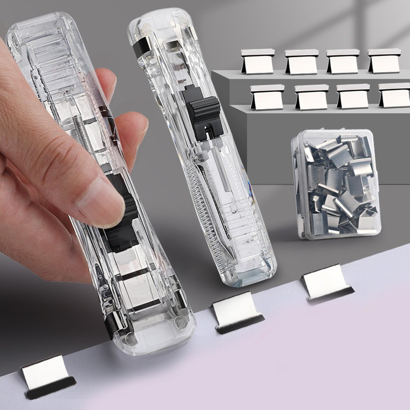 

Reusable Metal Push Clip Staple Remover Paper Fixing Organizing Stapler Push Clamp Paper Binding File Office Stationary