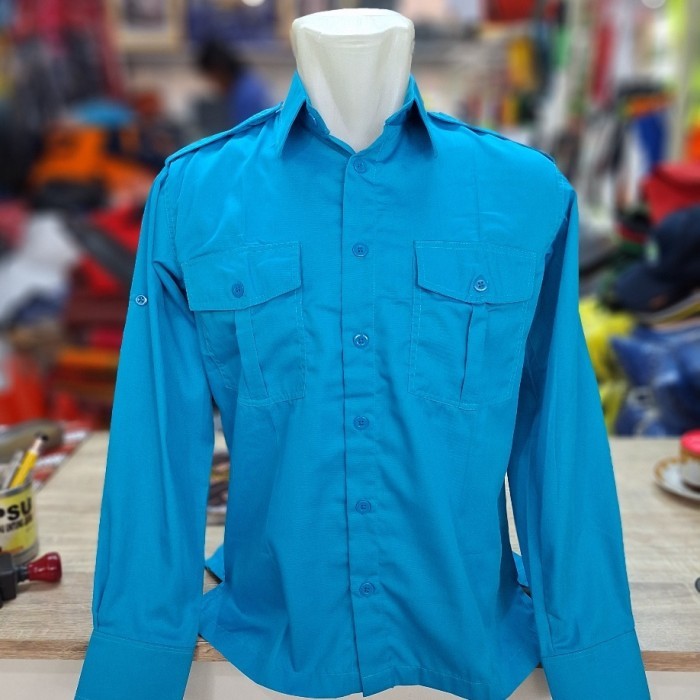 Kemeja PDL PDH biru lengan panjang/Kemeja biru/kemeja lengan panjang