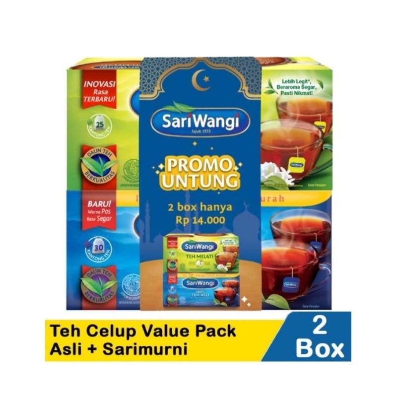 

(PROMO BELI 1 GRATIS 1) SARIWANGI Teh Celup isi 2 pack Tea Minuman Gula Instan Tea