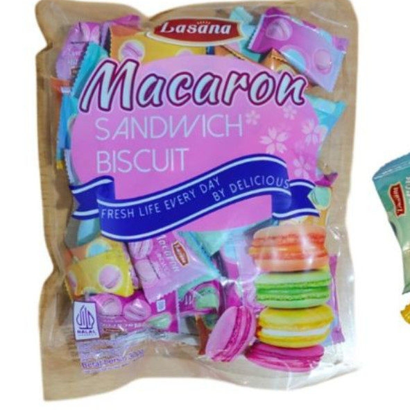 

Macaron Sandwich Biscuit 300 gr Biskuit Krim bentuk Makaron Enak
