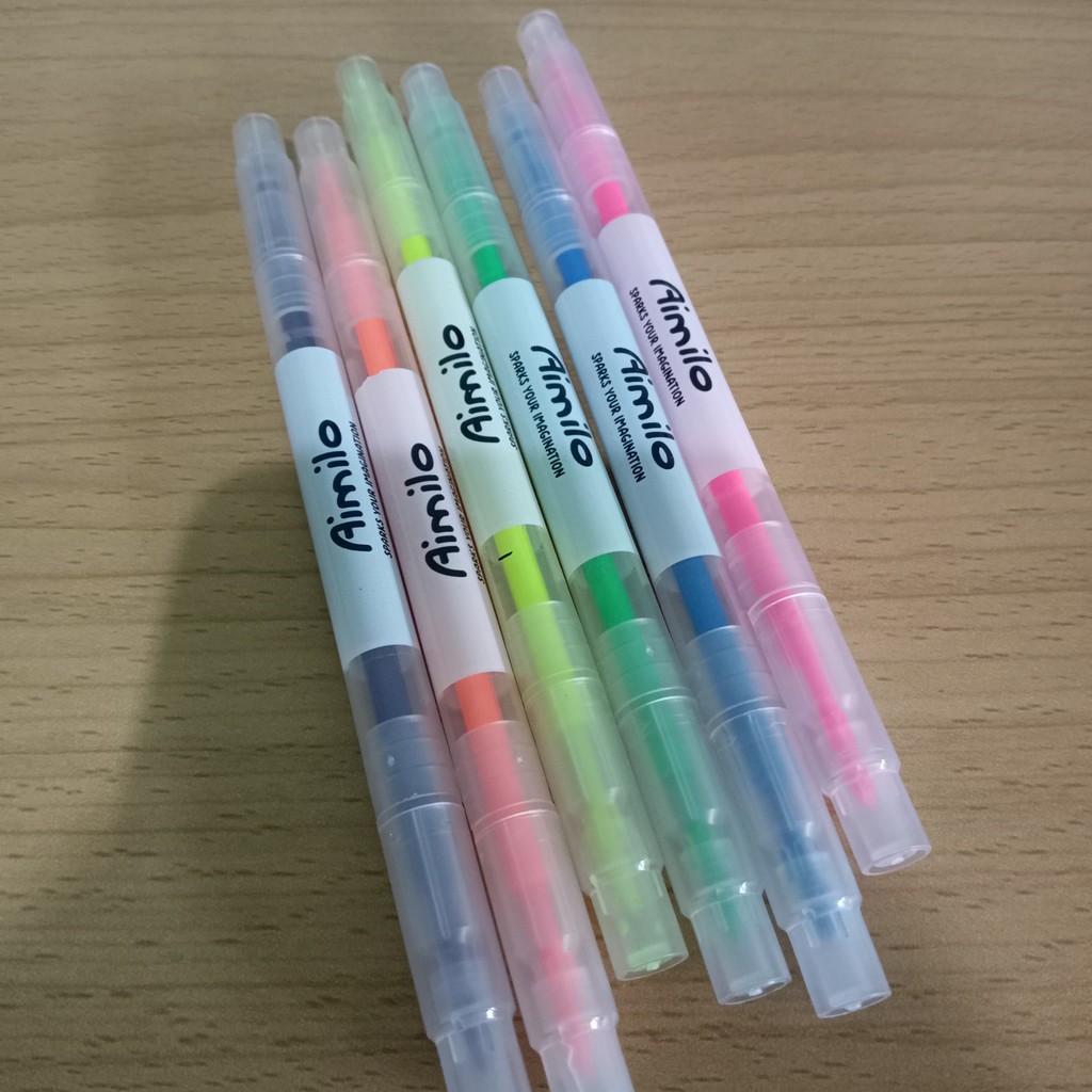 

Aimilo Stabilo Pastel 1 Set Highlighter 2 Sisi 6 PCS