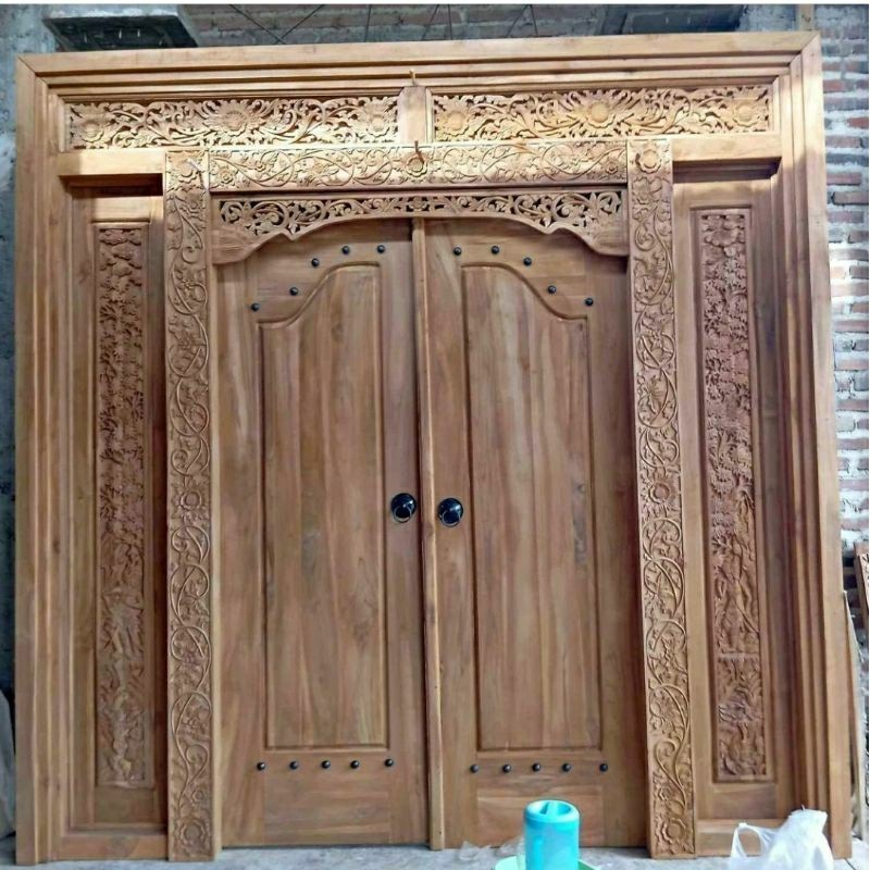Pintu Gebyok Minimalis/Pintu Utama Ful Kayu Jati Ukir Jepara