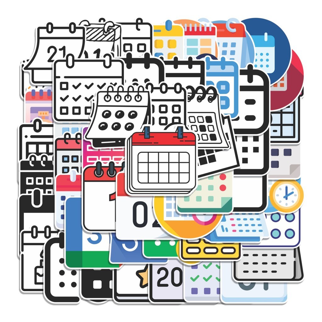 

COD 50 Pcs Stiker Kalender Lucu Anti Air Untuk Dekorasi Notebook Sepeda Skateboard Handphone