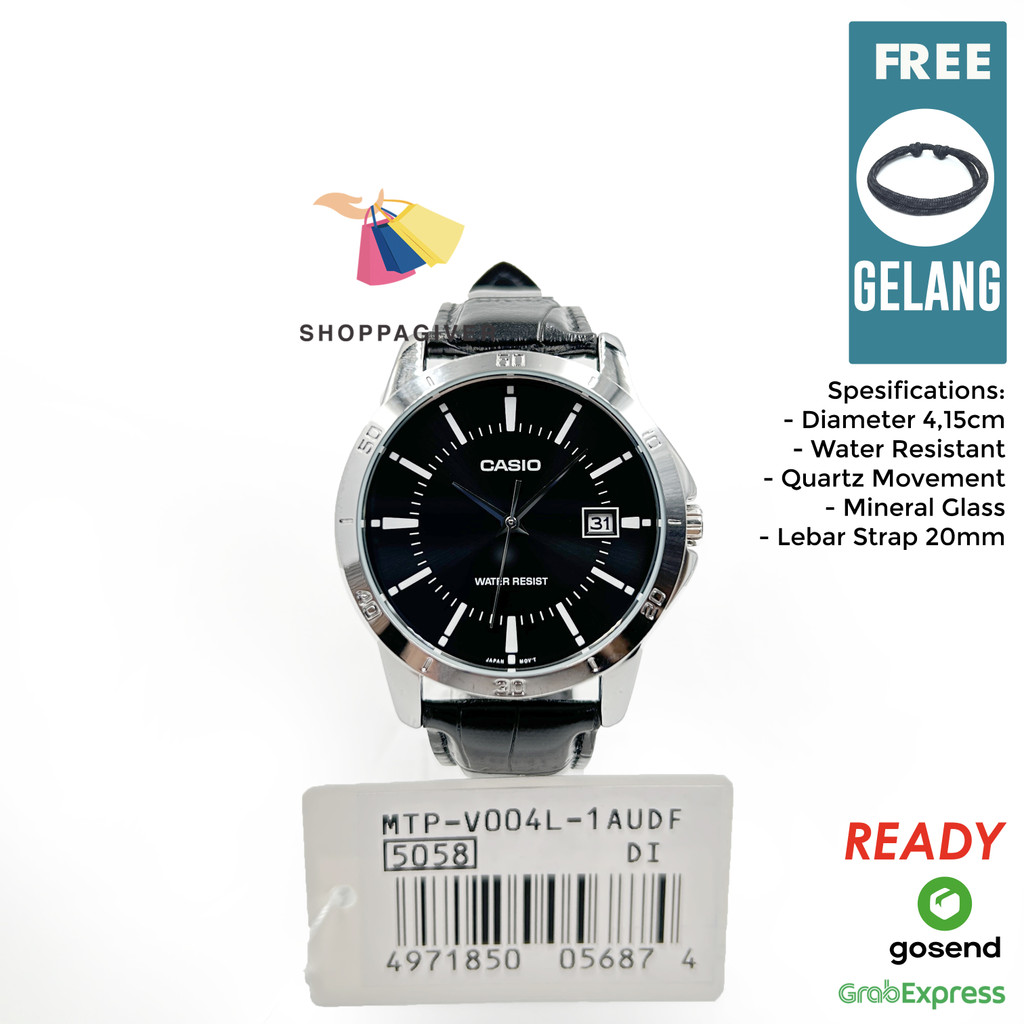 JAM TANGAN PRIA CASIO ORIGINAL ANALOG MTP-V004L / MTP-V004L-1A MURAH BERGARANSI