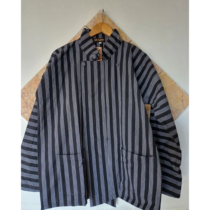 Baju Surjan Lurik Pria Adat Ja Khas Solo Jogja /Baju Lurik Ja Pria /Baju lurik adat ja laki laki des