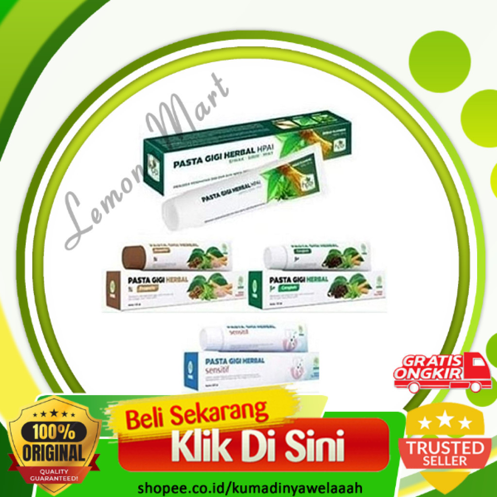 PASTA GIGI HERBAL - PGH Cengkeh - PGH Propolis - PGH Sensitif - HNI HPAI HK0-Lemonamart