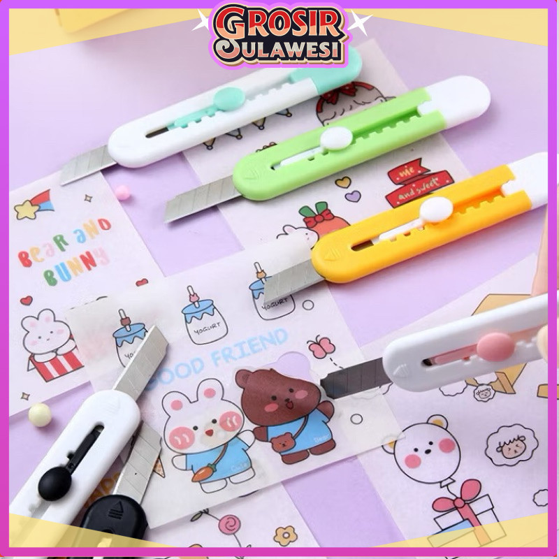 

COD Makassar Cute Cutter Pemotong Kertas / Cutter Mini Motif Polos / Mini Cutter Portable Ukuran Kecil Grosir Sulawesi