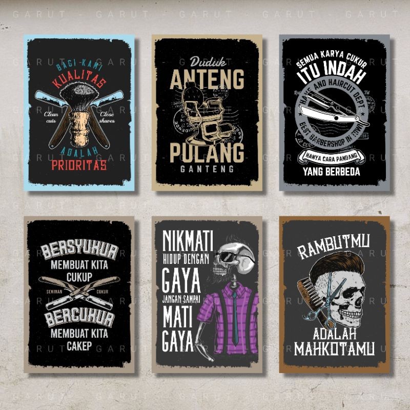 HIASAN DINDING MURAH 1 / UK 20X30CM POSTER KAYU MDF QUOTES BARBERSHOP SALON PANGKAS RAMBUT WALL DECO