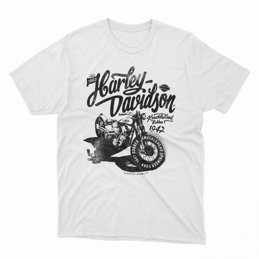 BAJU KAOS DISTRO PREMIUM PRIA WANITA Harley Davidson 1947 Bobber