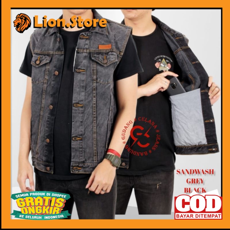 JAKET VARSITY KEREN TERLARIS TERMURAH PALING BAGUS /ROMPI JEAN'S MOTOR SANDWASH GREY BLACK ORIGINAL 