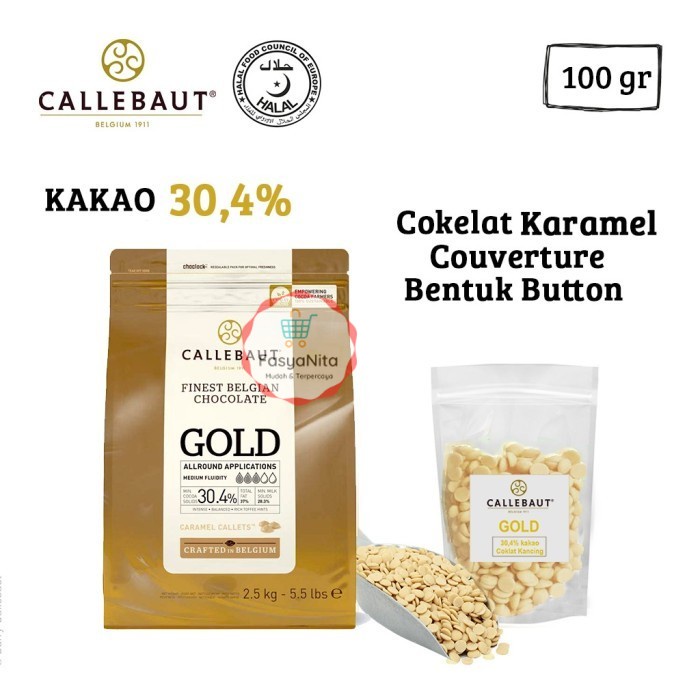 

Callebaut Gold Caramel Couverture 30,4% [250gr] Khusus JNT/JNE YES/GOS - FasyAnita Mart Denpasar