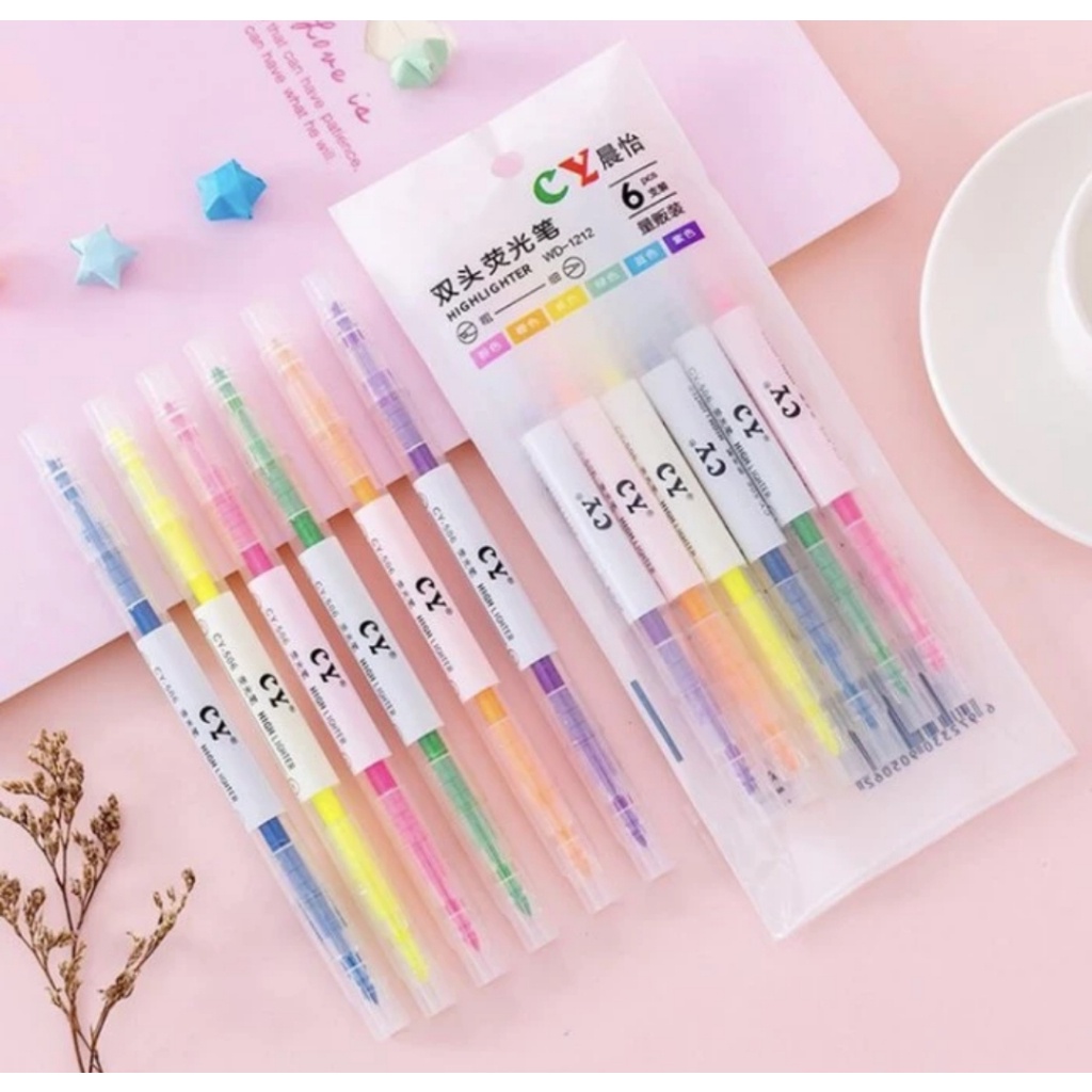 

(50gr) STABILO WARNA-WARNI 2 SISI SET ISI 6PCS 6 IN 1