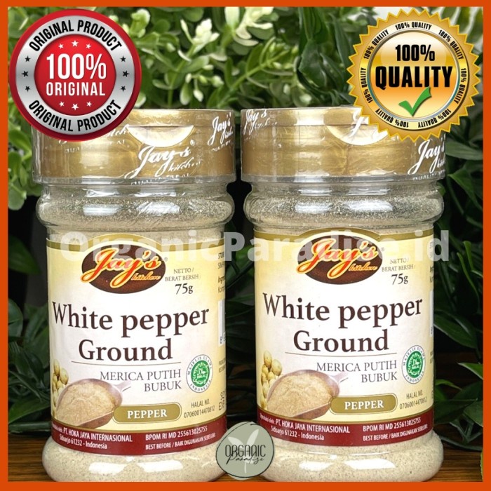 

Bisa COD Jay's White Pepper Ground / Lada Putih Bubuk / Merica Putih Jays 75 gr