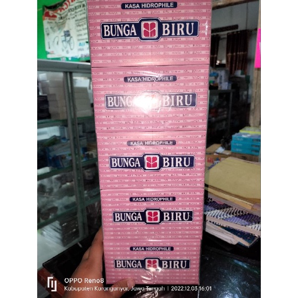 Kasa steril Bunga biru 16x16