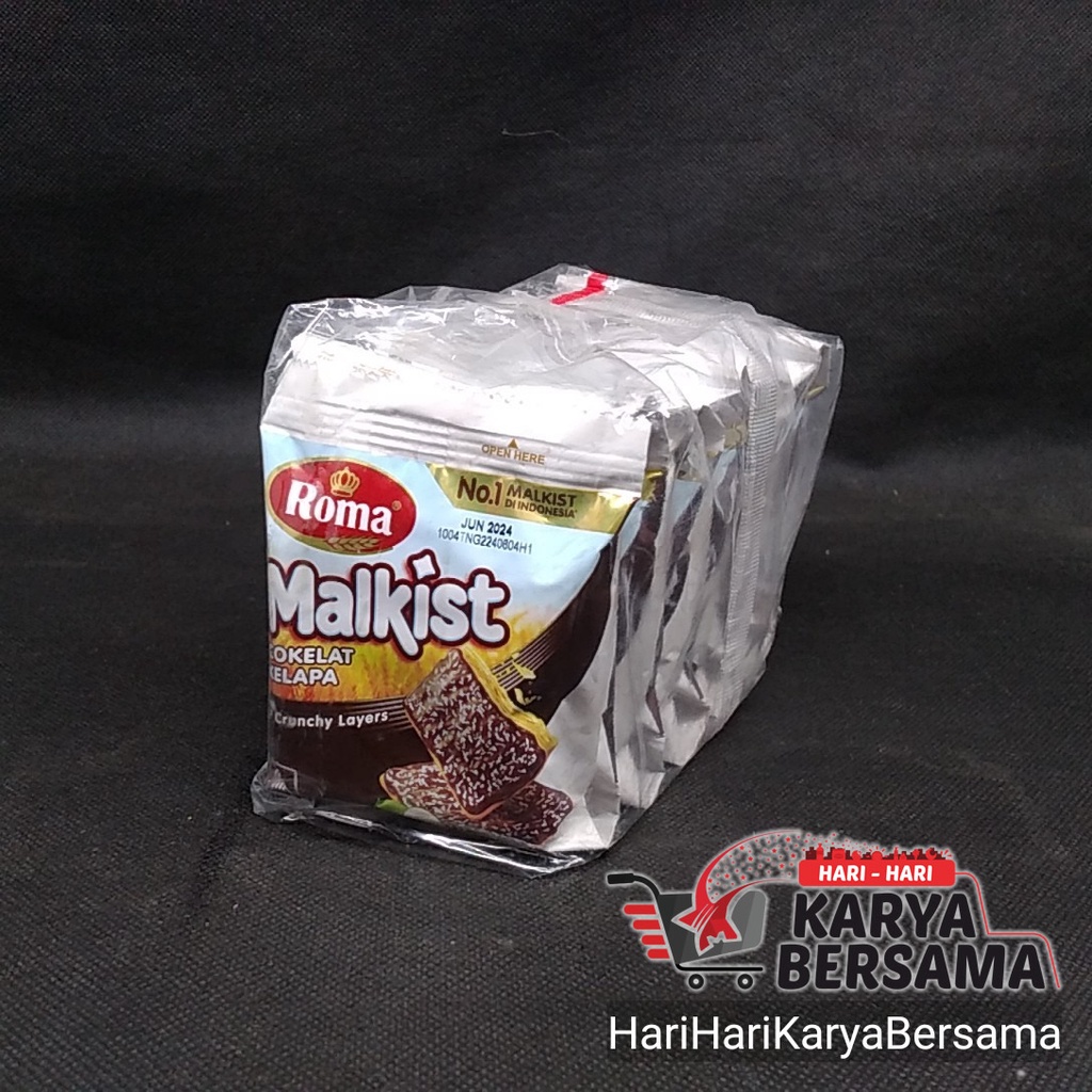 

BISKUIT ROMA MALKIST COKELAT KELAPA SACHET 10'S X 19GR