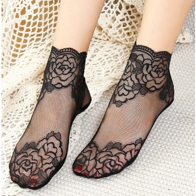 Kaos Kaki Renda Bunga Mawar Dewasa Fashion axelin