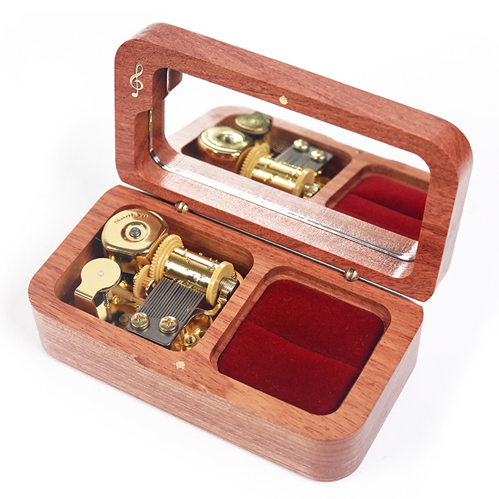 

Kotak Cincin Kayu Box Cincin Perhiasan Lamaran Nikah Tunangan Music Box Wedding